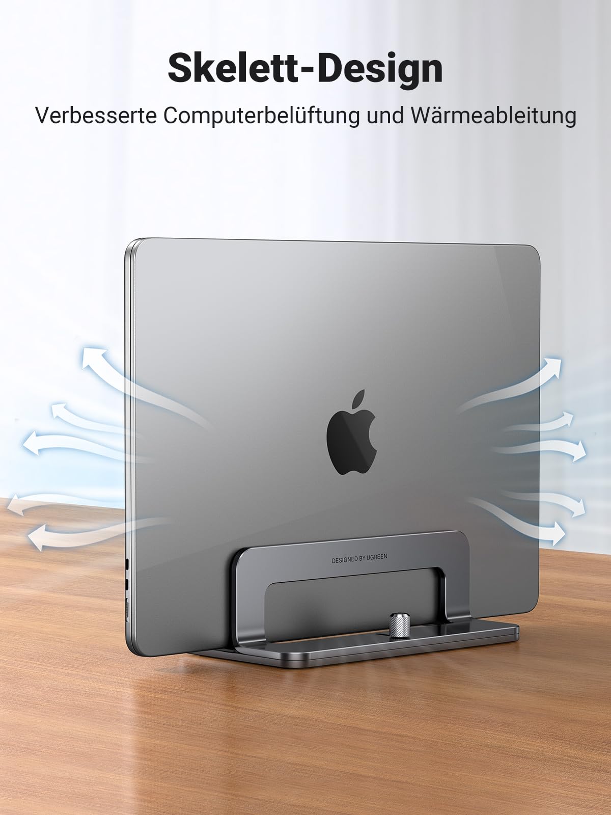 UGREEN Laptopständer Vertikal – Aluminium, platzsparend, kompatibel mit Laptops & Tablets