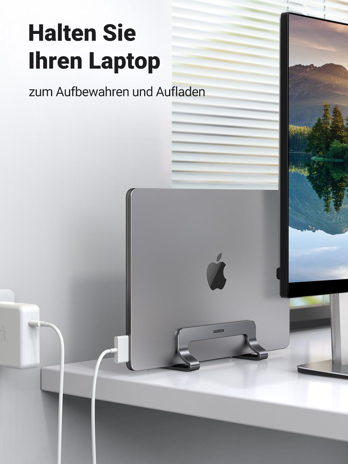 UGREEN Laptopständer Vertikal – Aluminium, platzsparend, kompatibel mit Laptops & Tablets